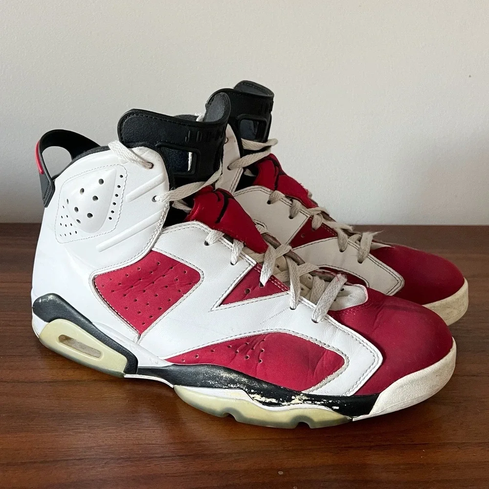 Air Jordan 6 Retro Carmine 2014 Size 12 Red White Black OG Box 384664-001